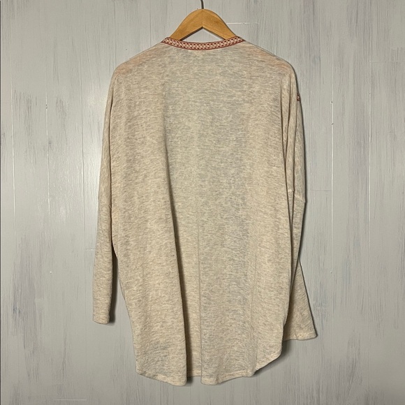 Anthropologie Staring At Stars Cream Draped Embroidered Cardigan Size M - Picture 4 of 7